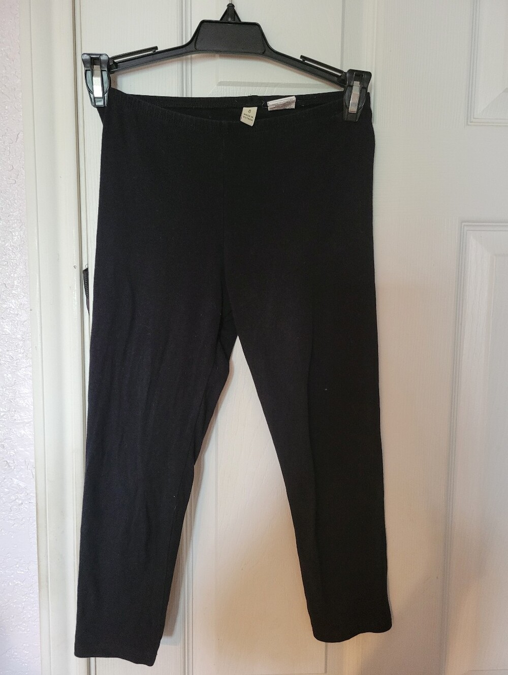 Kids Black Knit Slim Leggings